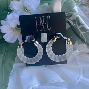 INC Clear Spiral Hoop Earrings